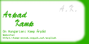 arpad kamp business card